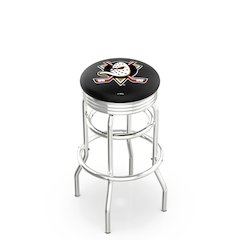25" L7C3C - Chrome Double Ring Anaheim Ducks Swivel Bar Stool with 2.5" Ribbed Accent Ring by Holland Bar Stool Company