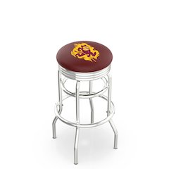 25" Chrome Double Ring Arizona State Swivel Bar Stool