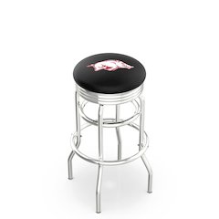 25" L7C3C - Chrome Double Ring Arkansas Swivel Bar Stool with 2.5" Ribbed Accent Ring by Holland Bar Stool Company