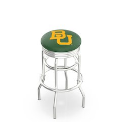 25" L7C3C - Chrome Double Ring Baylor Swivel Bar Stool with 2.5" Ribbed Accent Ring by Holland Bar Stool Company