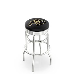 25" L7C3C - Chrome Double Ring Colorado Swivel Bar Stool with 2.5" Ribbed Accent Ring by Holland Bar Stool Company