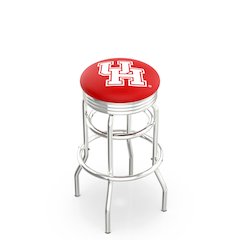 25" L7C3C - Chrome Double Ring Houston Swivel Bar Stool with 2.5" Ribbed Accent Ring by Holland Bar Stool Company
