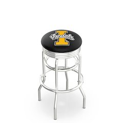 25" L7C3C - Chrome Double Ring Idaho Swivel Bar Stool with 2.5" Ribbed Accent Ring by Holland Bar Stool Company