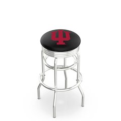 25" L7C3C - Chrome Double Ring Indiana Swivel Bar Stool with 2.5" Ribbed Accent Ring by Holland Bar Stool Company