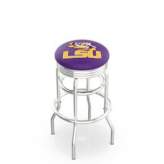 25" L7C3C - Chrome Double Ring Louisiana State Swivel Bar Stool with 2.5" Ribbed Accent Ring by Holland Bar Stool Company