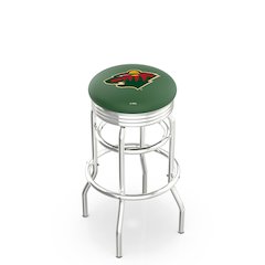25" L7C3C - Chrome Double Ring Minnesota Wild Swivel Bar Stool with 2.5" Ribbed Accent Ring by Holland Bar Stool Company