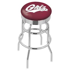 25" L7C3C - Chrome Double Ring Montana Swivel Bar Stool with 2.5" Ribbed Accent Ring by Holland Bar Stool Company