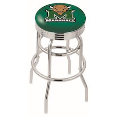 25" L7C3C - Chrome Double Ring Marshall Swivel Bar Stool with 2.5" Ribbed Accent Ring by Holland Bar Stool Company