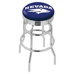 25" L7C3C - Chrome Double Ring Nevada Swivel Bar Stool with 2.5" Ribbed Accent Ring by Holland Bar Stool Company