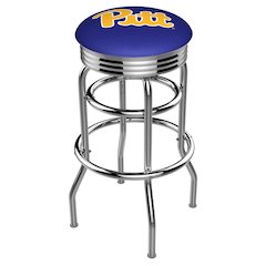 25" L7C3C - Chrome Double Ring Pitt Swivel Bar Stool with 2.5" Ribbed Accent Ring by Holland Bar Stool Company