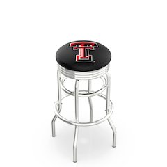 25" L7C3C - Chrome Double Ring Texas Tech Swivel Bar Stool with 2.5" Ribbed Accent Ring by Holland Bar Stool Company