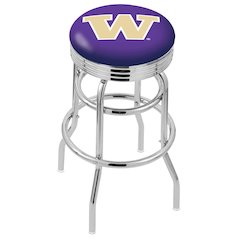 25" L7C3C - Chrome Double Ring Washington Swivel Bar Stool with 2.5" Ribbed Accent Ring by Holland Bar Stool Company