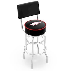 25" L7C4 - Chrome Double Ring Arkansas Swivel Bar Stool with a Back by Holland Bar Stool Company