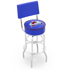 25" L7C4 - Chrome Double Ring Colorado Avalanche Swivel Bar Stool with a Back by Holland Bar Stool Company