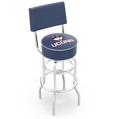 25" L7C4 - Chrome Double Ring Connecticut Swivel Bar Stool with a Back by Holland Bar Stool Company