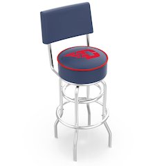 25" L7C4 - Chrome Double Ring University of Dayton Swivel Bar Stool with a Back by Holland Bar Stool Company