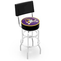 25" L7C4 - Chrome Double Ring East Carolina Swivel Bar Stool with a Back by Holland Bar Stool Company