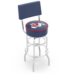 25" L7C4 - Chrome Double Ring Fresno State Swivel Bar Stool with a Back by Holland Bar Stool Company