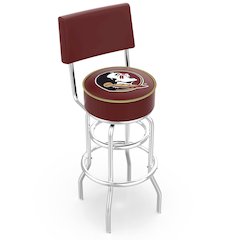 25" L7C4 - Chrome Double Ring Florida State (Head) Swivel Bar Stool with a Back by Holland Bar Stool Company