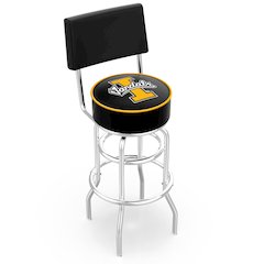 25" L7C4 - Chrome Double Ring Idaho Swivel Bar Stool with a Back by Holland Bar Stool Company