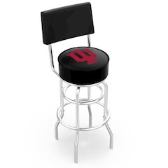 25" L7C4 - Chrome Double Ring Indiana Swivel Bar Stool with a Back by Holland Bar Stool Company