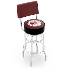 25" L7C4 - Chrome Double Ring Indian Motorcycle Swivel Bar Stool with a Back by Holland Bar Stool Company