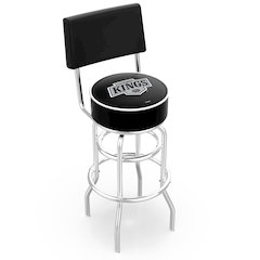25" L7C4 - Chrome Double Ring Los Angeles Kings Swivel Bar Stool with a Back by Holland Bar Stool Company