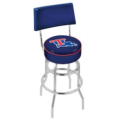 25" L7C4 - Chrome Double Ring Louisiana Tech Swivel Bar Stool with a Back by Holland Bar Stool Company