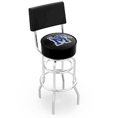 25" L7C4 - Chrome Double Ring Memphis Swivel Bar Stool with a Back by Holland Bar Stool Company