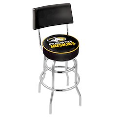 25" L7C4 - Chrome Double Ring Michigan Tech Swivel Bar Stool with a Back by Holland Bar Stool Company