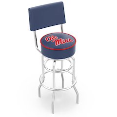 25" L7C4 - Chrome Double Ring Ole' Miss Swivel Bar Stool with a Back by Holland Bar Stool Company