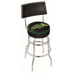 25" L7C4 - Chrome Double Ring North Dakota State Swivel Bar Stool with a Back by Holland Bar Stool Company