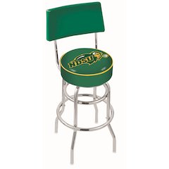 25" L7C4 - Chrome Double Ring North Dakota State Swivel Bar Stool with a Back by Holland Bar Stool Company