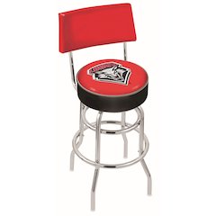 25" L7C4 - Chrome Double Ring New Mexico Swivel Bar Stool with a Back by Holland Bar Stool Company