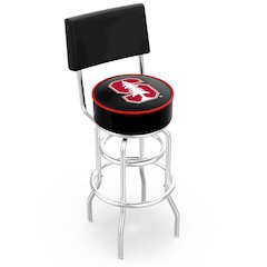 25" L7C4 - Chrome Double Ring Stanford Swivel Bar Stool with a Back by Holland Bar Stool Company