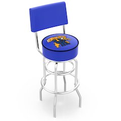 25" L7C4 - Chrome Double Ring Kentucky "Wildcat" Swivel Bar Stool with a Back by Holland Bar Stool Company