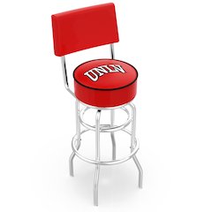 25" L7C4 - Chrome Double Ring UNLV Swivel Bar Stool with a Back by Holland Bar Stool Company