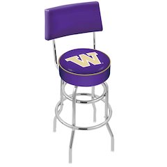 25" L7C4 - Chrome Double Ring Washington Swivel Bar Stool with a Back by Holland Bar Stool Company