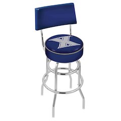 25" L7C4 - Chrome Double Ring Xavier Swivel Bar Stool with a Back by Holland Bar Stool Company