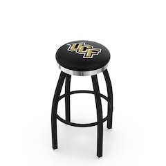 36" L8B2C - Black Wrinkle Central Florida Swivel Bar Stool with Chrome Accent Ring by Holland Bar Stool Company