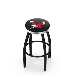 36" L8B2C - Black Wrinkle Eastern Washington Swivel Bar Stool with Chrome Accent Ring by Holland Bar Stool Company