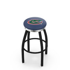 36" L8B2C - Black Wrinkle Florida Swivel Bar Stool with Chrome Accent Ring by Holland Bar Stool Company