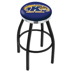 36" L8B2C - Black Wrinkle Kent State Swivel Bar Stool with Chrome Accent Ring by Holland Bar Stool Company