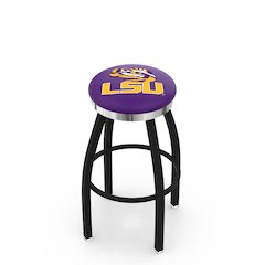 36" L8B2C - Black Wrinkle Louisiana State Swivel Bar Stool with Chrome Accent Ring by Holland Bar Stool Company