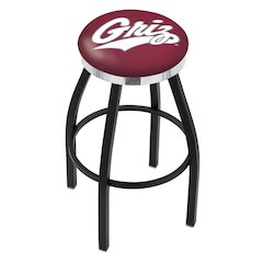 36" L8B2C - Black Wrinkle Montana Swivel Bar Stool with Chrome Accent Ring by Holland Bar Stool Company
