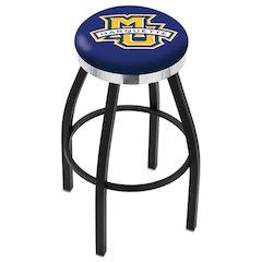 36" L8B2C - Black Wrinkle Marquette Swivel Bar Stool with Chrome Accent Ring by Holland Bar Stool Company