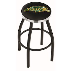 36" L8B2C - Black Wrinkle North Dakota State Swivel Bar Stool with Chrome Accent Ring by Holland Bar Stool Company