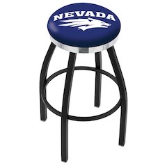36" L8B2C - Black Wrinkle Nevada Swivel Bar Stool with Chrome Accent Ring by Holland Bar Stool Company