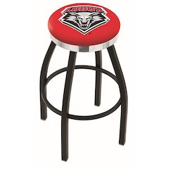 36" L8B2C - Black Wrinkle New Mexico Swivel Bar Stool with Chrome Accent Ring by Holland Bar Stool Company