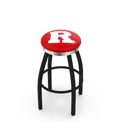 36" L8B2C - Black Wrinkle Rutgers Swivel Bar Stool with Chrome Accent Ring by Holland Bar Stool Company